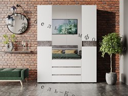 ШКАФ 4-ДВ. БЕЛЫЙ\КАМЕНЬ